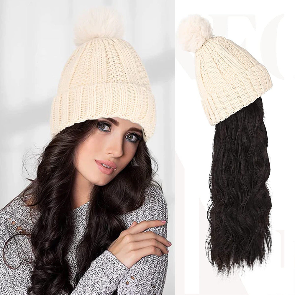 🎁Best Gift - New Warm Detachable One Piece Wig Hat 🎁