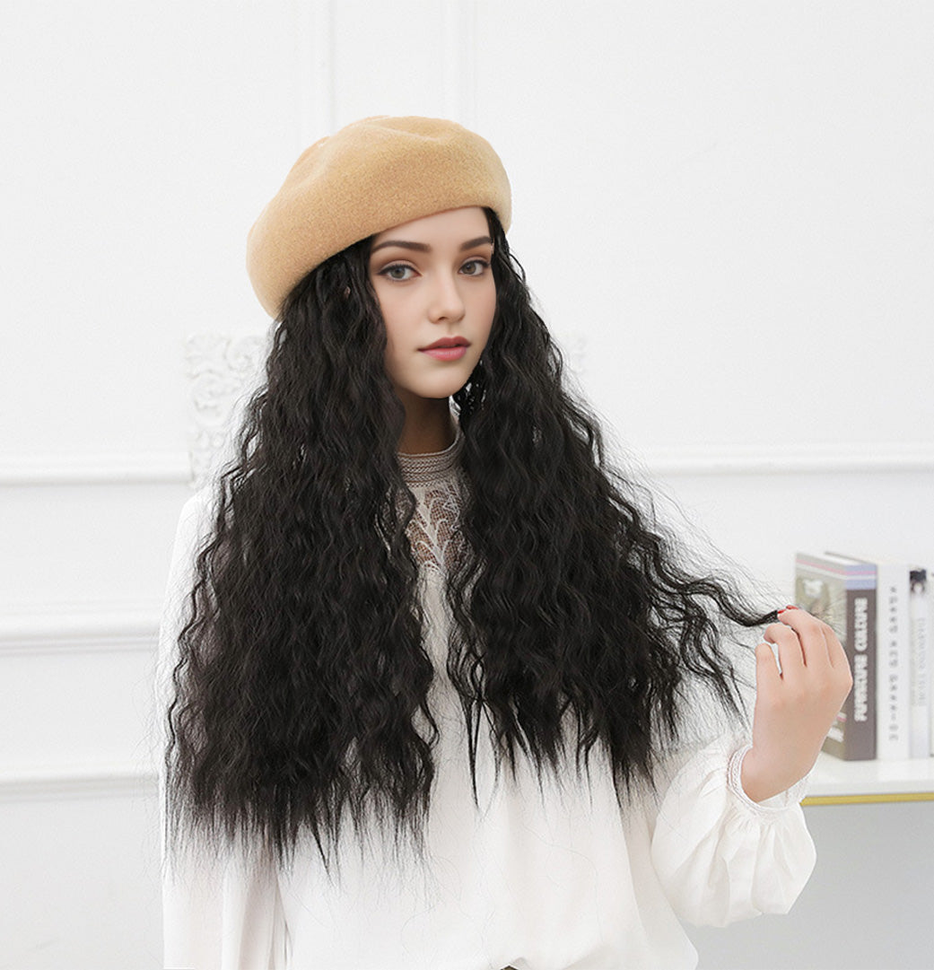 🎁Best Gift - New Warm Detachable One Piece Wig Hat 🎁