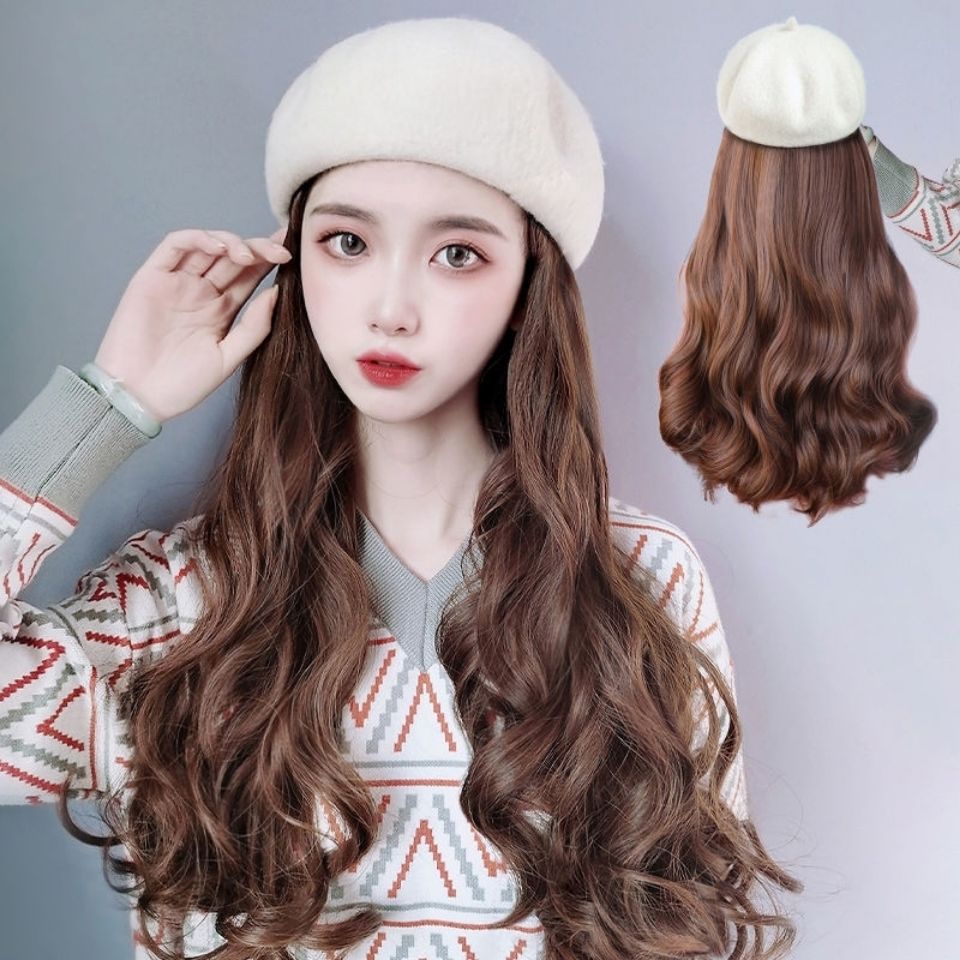 🎁Best Gift - New Warm Detachable One Piece Wig Hat 🎁