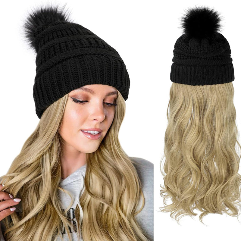 🎁Best Gift - New Warm Detachable One Piece Wig Hat 🎁