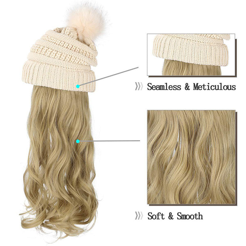 🎁Best Gift - New Warm Detachable One Piece Wig Hat 🎁
