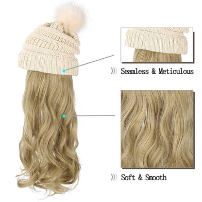 🎁Best Gift - New Warm Detachable One Piece Wig Hat 🎁