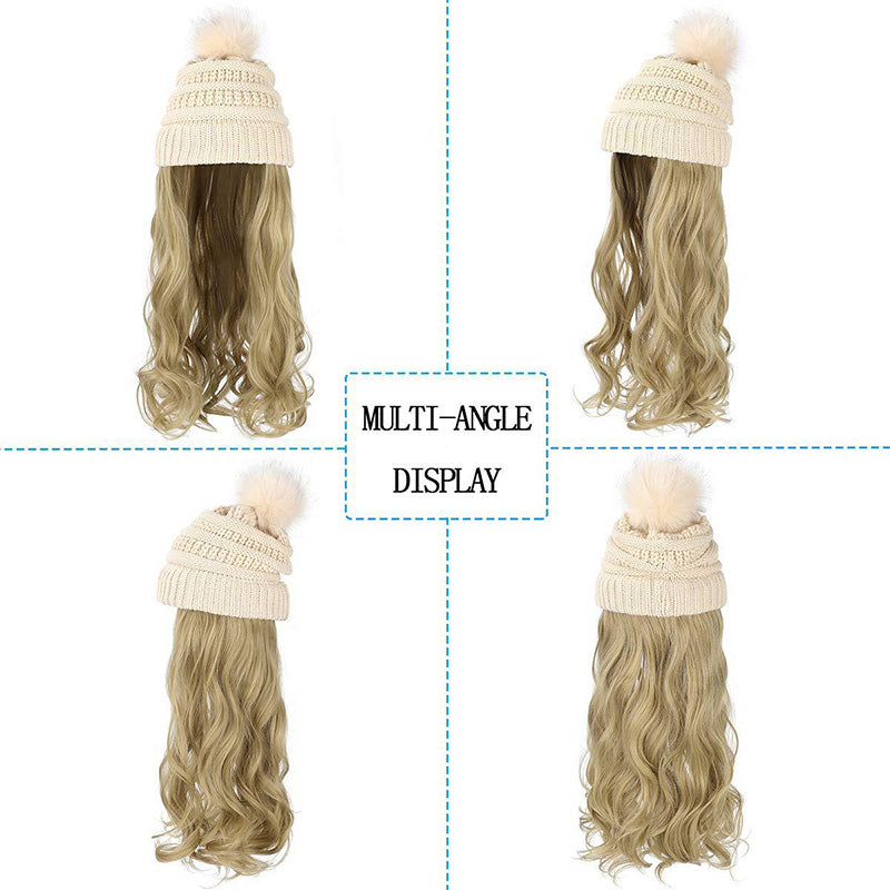 🎁Best Gift - New Warm Detachable One Piece Wig Hat 🎁