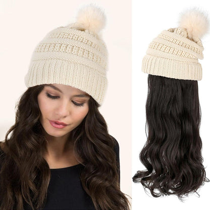 🎁Best Gift - New Warm Detachable One Piece Wig Hat 🎁