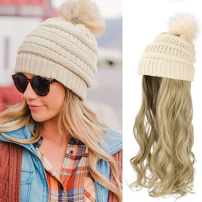 🎁Best Gift - New Warm Detachable One Piece Wig Hat 🎁