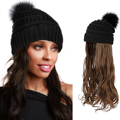 🎁Best Gift - New Warm Detachable One Piece Wig Hat 🎁