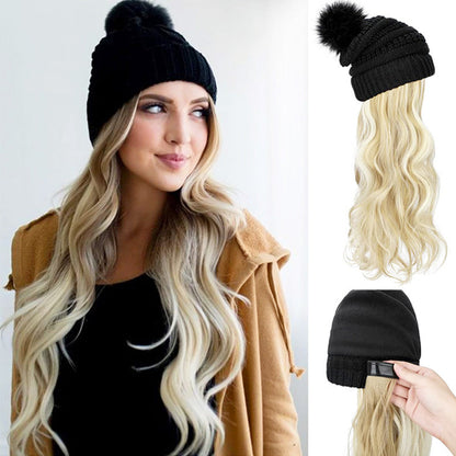 🎁Best Gift - New Warm Detachable One Piece Wig Hat 🎁