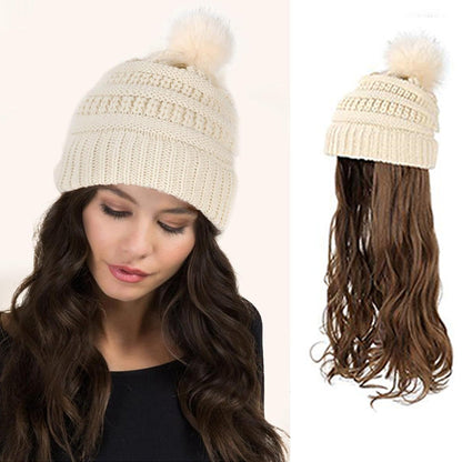 🎁Best Gift - New Warm Detachable One Piece Wig Hat 🎁