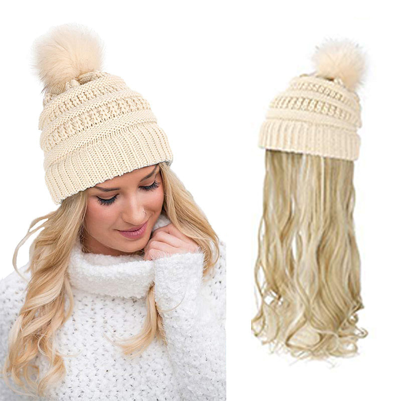 🎁Best Gift - New Warm Detachable One Piece Wig Hat 🎁