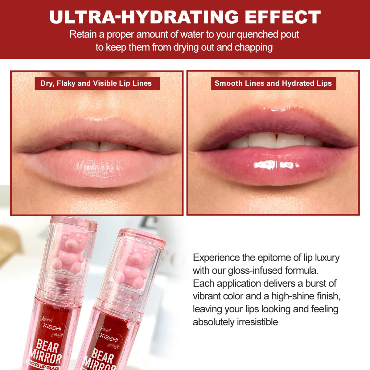 Christmas Offer🎄 KISSHI™ Bear Mirror Gloss Lip Glaze